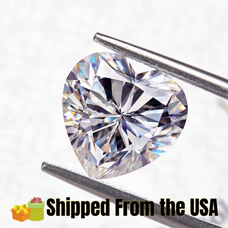 3~11MM Heart Cut Loose Moissanite D White Wholesale Excellent Cut W.GRA From US
