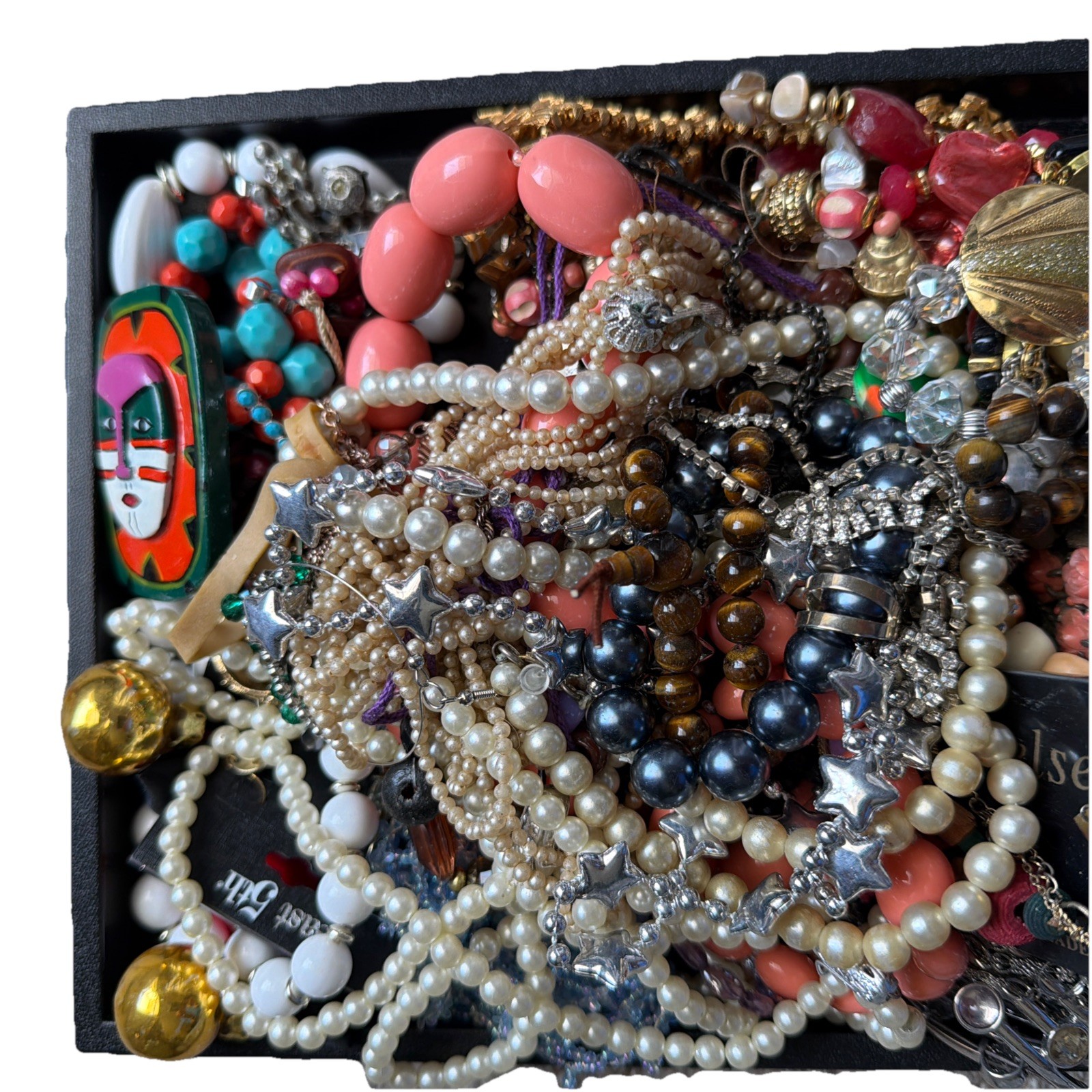 5.76 Lbs Bulk Craft Jewelry Lot Junk Repurpose Beads Wearable As Pictured As Is