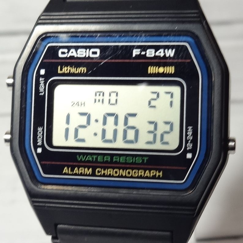 CASIO F-84W Digital Watch Black Pre-Owned Tested Working Lightweight