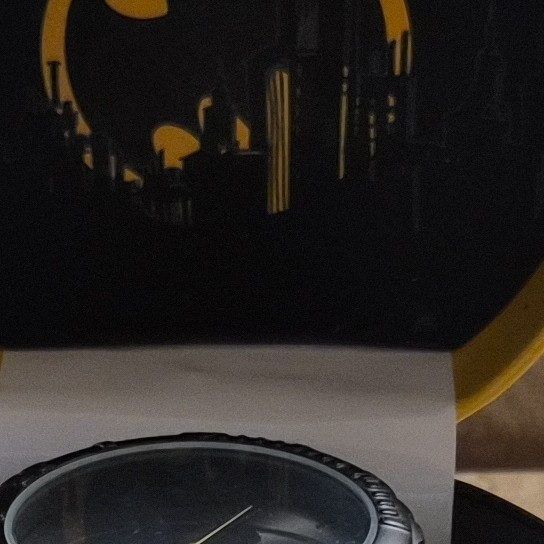 Accutime Batman Analog Quartz Wristwatch Black/Yellow Logo Dial Rubber Band