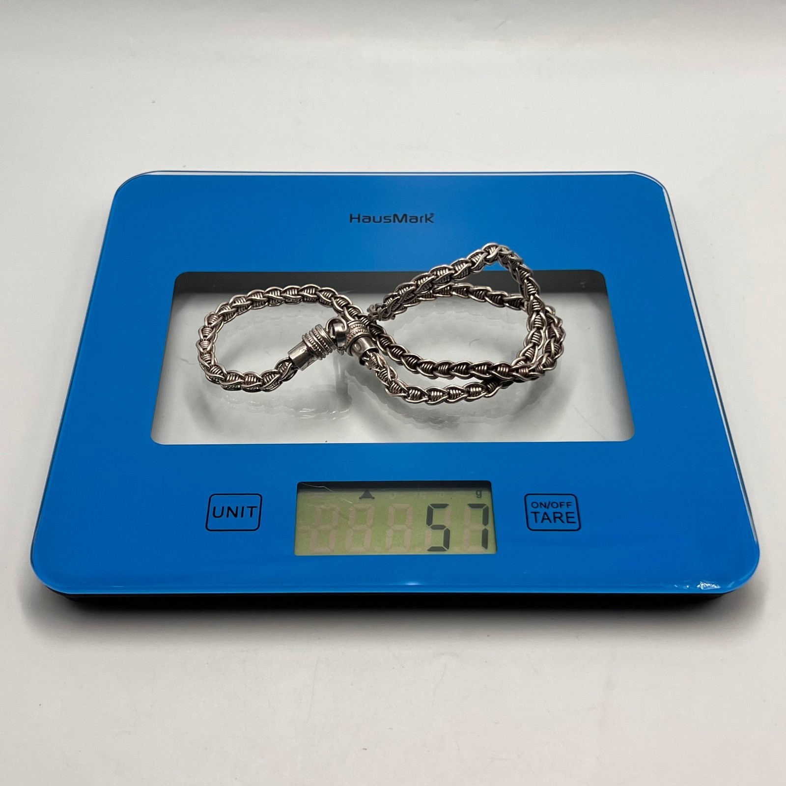 Vintage 925 Sterling Silver Chain Necklace 56.9g 50cm Hook Clasp Unisex Signed