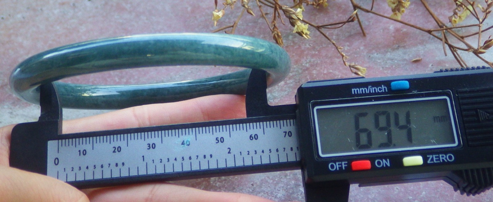 Video Certified Natural A JADE JADEITE Circle Bangle Bracelet 69 mm 134027