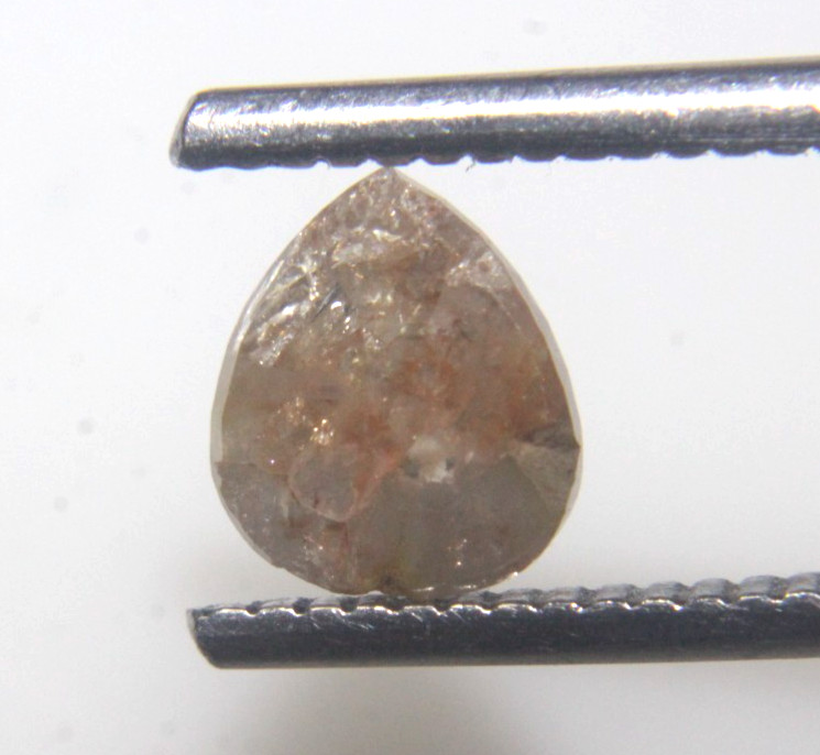 1.23Ct Natural Real Pear Shape Brown Red Color Rose Cut Diamond 7.21×6.22×3.44MM