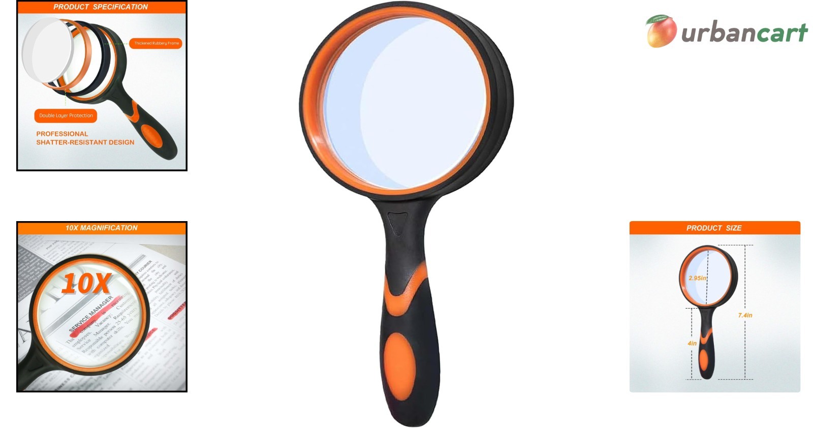 10X Magnifying Glass with Non-Slip Grip – Versatile & Portable for All Ages