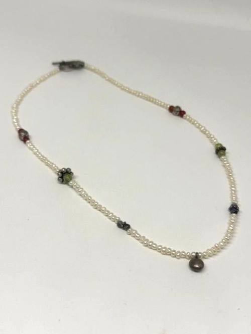 Vintage Marked 925 Silver Freshwater Pearl & Beaded Choker Necklace