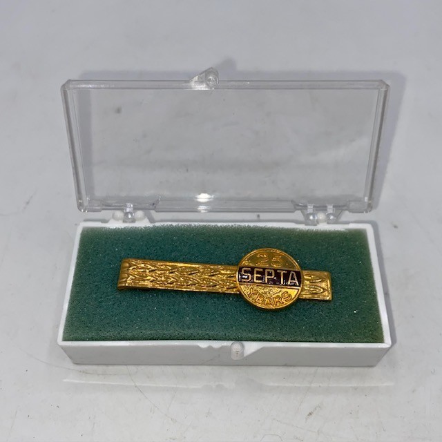 Vtg 1960’s Septa 25 Years Free Mason Tie Clip Masonic Gold Toned New Old Stock