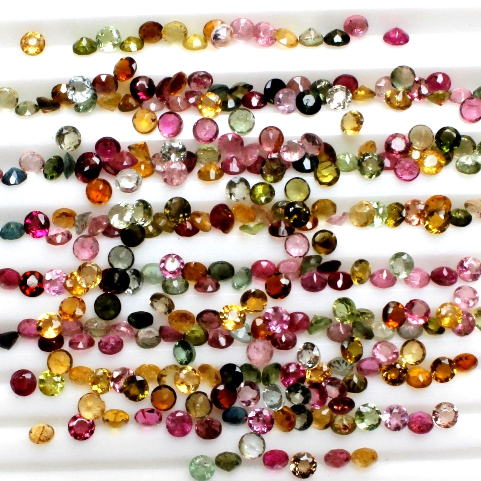 Wholesale Lot 2mm to 3mm Round Facet Multi Tourmaline Loose Calibrated Gemstone