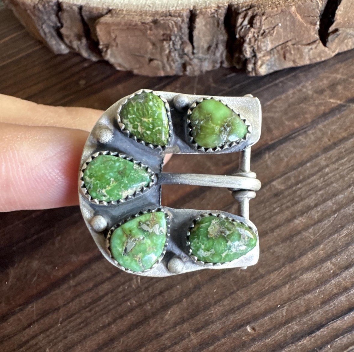 Sterling Silver Sonoran Gold Turquoise Buckle Ring Adjustable Stamped 925