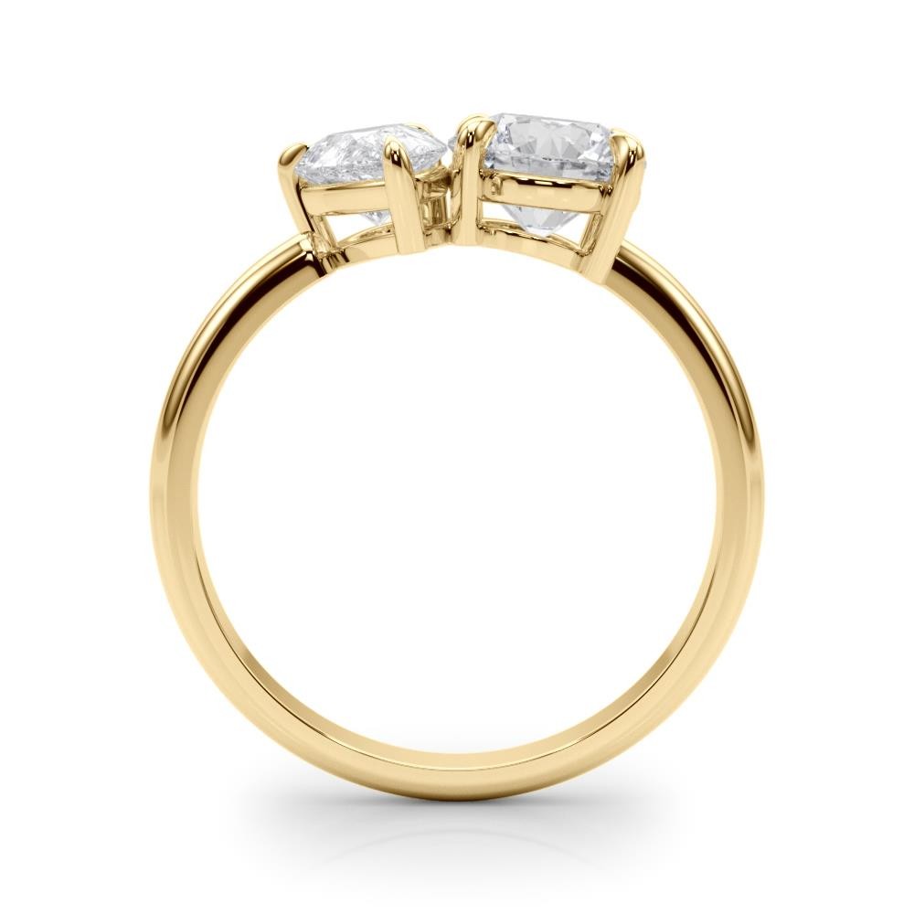 Forever Us 2 Stone Solitaire Ring VS F 2.00Ct Pear Round Lab Grown Diamond Gold