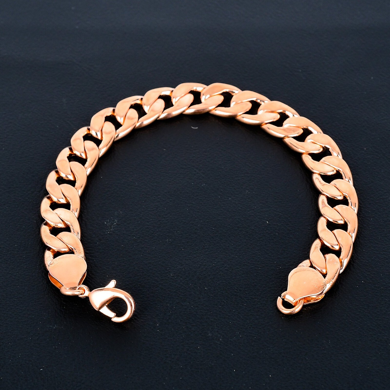 Pure Copper Curb Link Chain Bracelet Copper Bracelet Jewelry 46 Grams, 9″ In