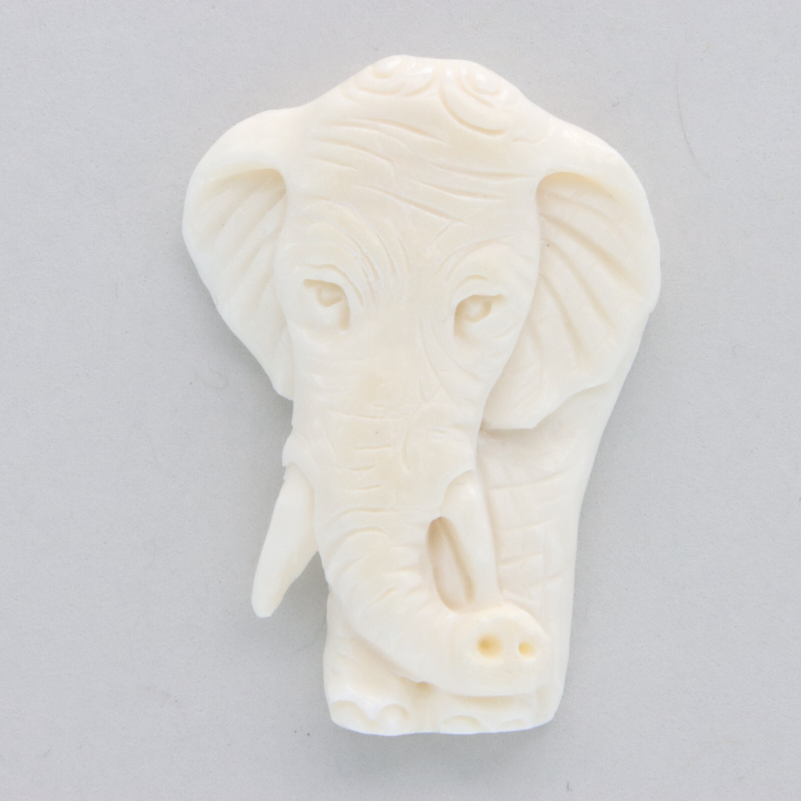 Hand Carved Water Buffalo Bone Elephant Pendant