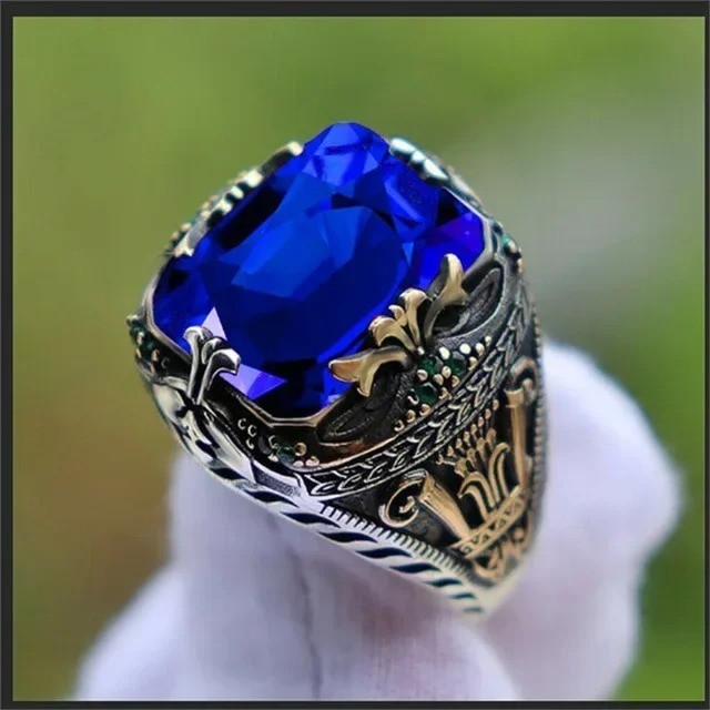 Sterling Silver Handmade Jewelry Black Men’s Ring All Size Fashion Ring 2026