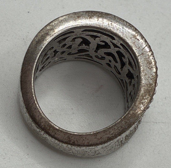 Sterling Silver 925 JWBR Ring Size 5.5 Concave Filigree Band 8.8 Grams