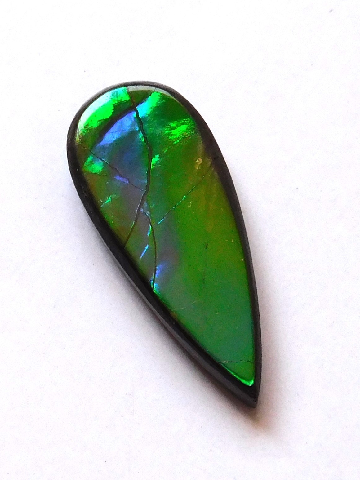 6.40 Ct Natural Canadian Ammolite Cabochon Loose Gemstone 22X9X3.5MM LE20