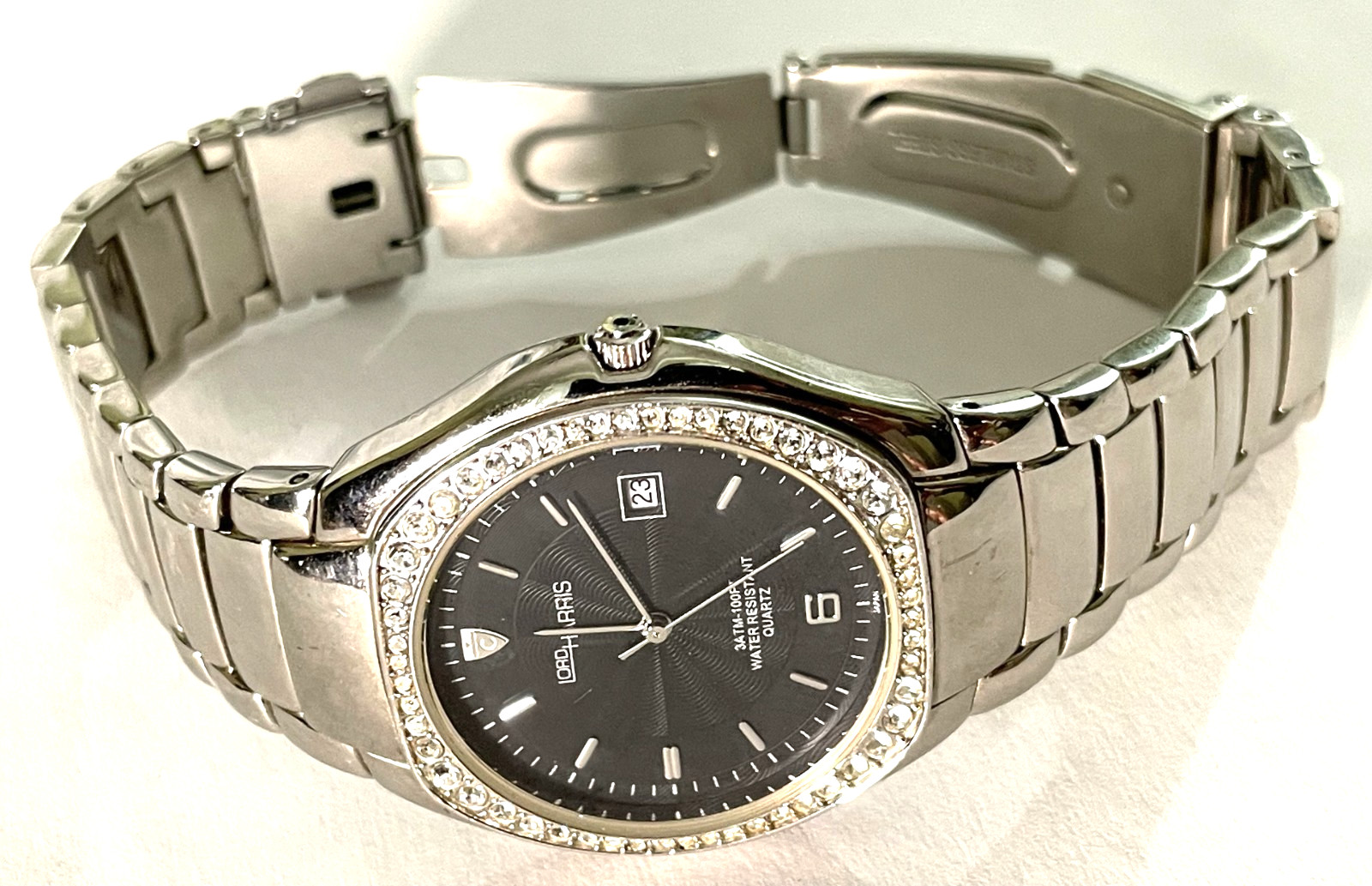 Croton Lord Harris watch 3ATM 100 feet, New Battery, Working – Wrist 6 7/8″.