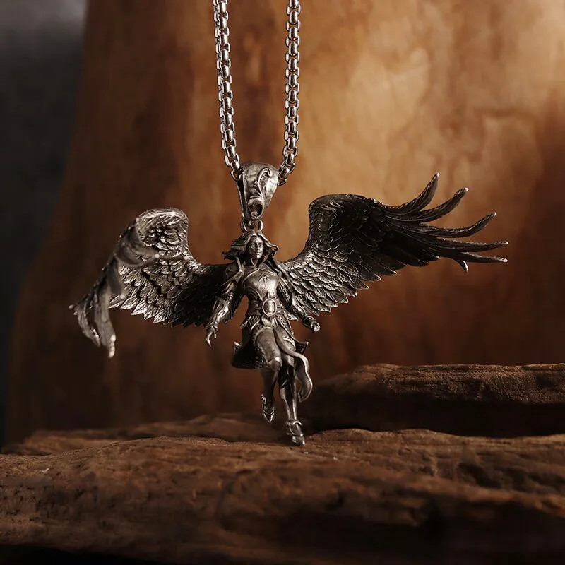 Angel Floating Necklace Sexy Jewelry Vintage-Silvery Goddess Heaven Pendant