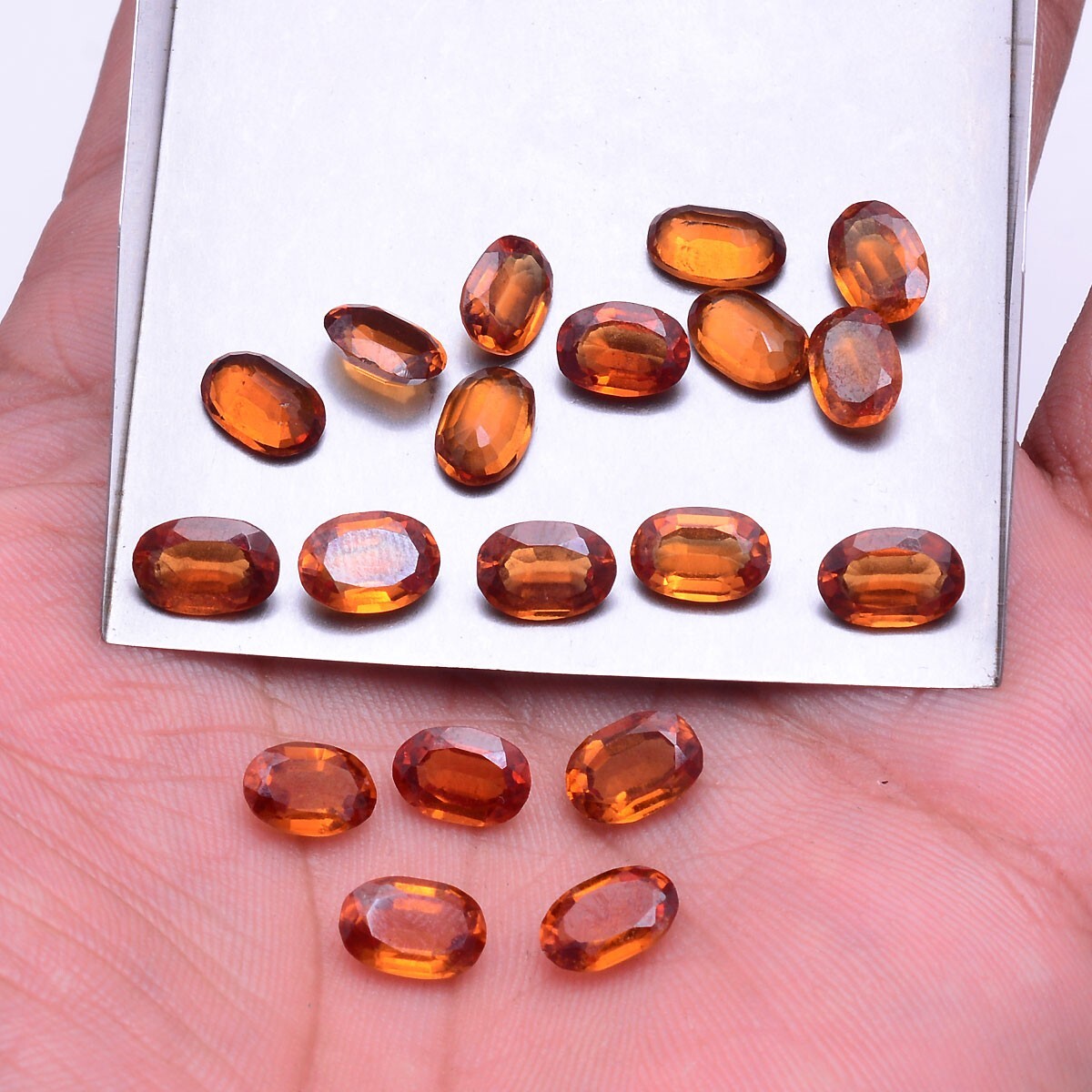 19 Pcs Natural Ceylon Hessonite Garnet Top Quality Untreated Loose Gemstones Lot