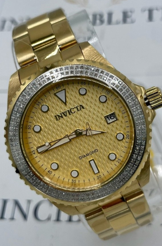 Invicta Elite Diamond 0.76 Carat Diamond Unisex Watch – 38mm, Gold (48777)