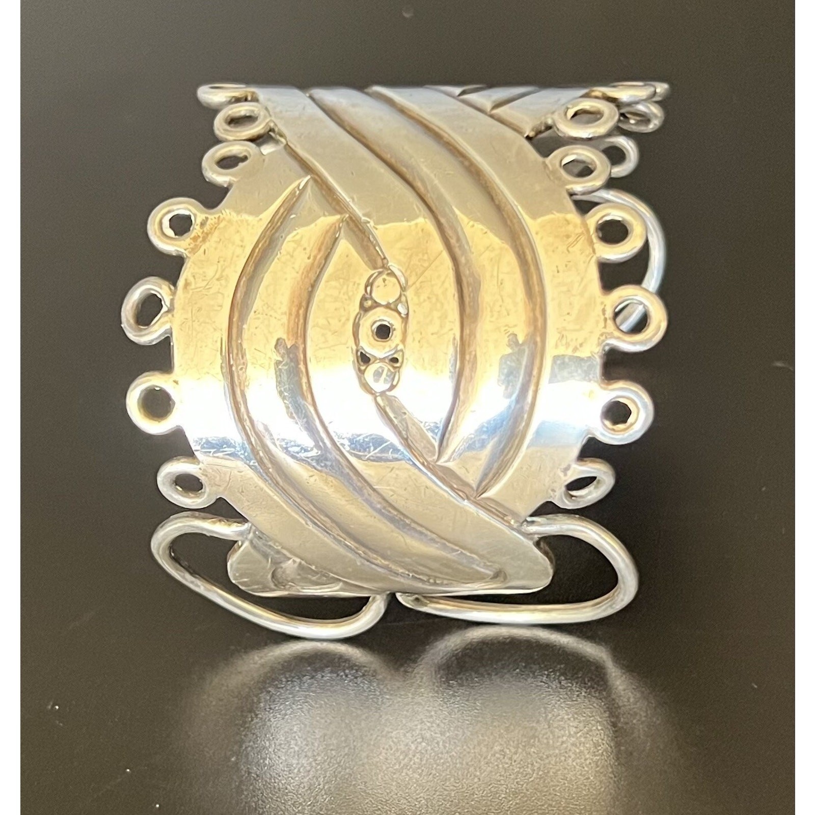 Vintage William Spratling Taxco Mexican Sterling Silver Mask Cuff 114g HEAVY