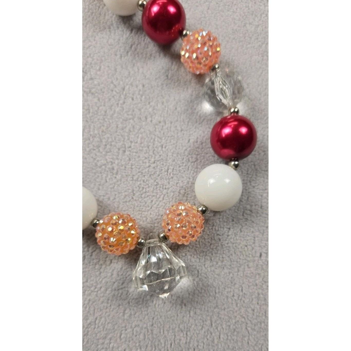 Girls 6 Bubblegum Bead Necklace & Bracelet Sets Kids Colorful Whimsical Holiday