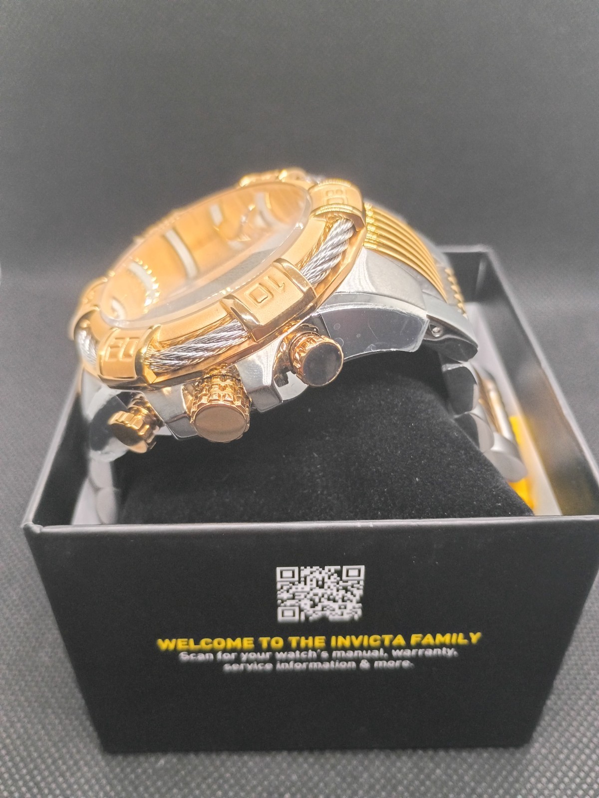 New Invicta Bolt 25864 51mm Chronograph TwoTone Stainless Steel Watch In Box!