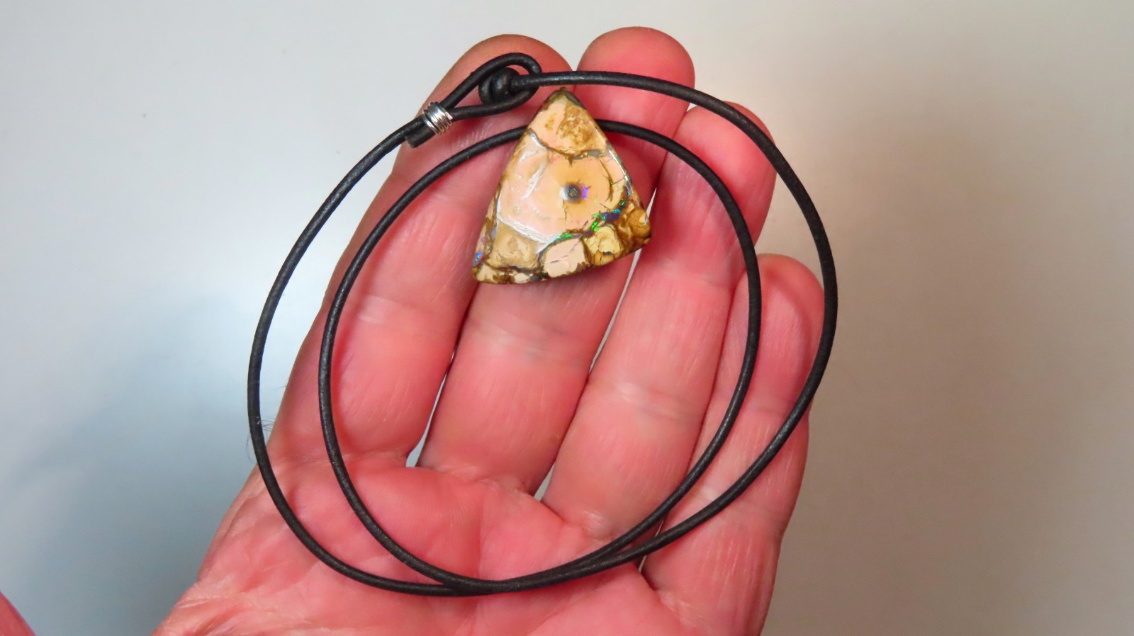 45.5c AUSTRALIAN QUEENSLAND BOULDER OPAL SIDE DRILLED SURF PENDANT OCA19339