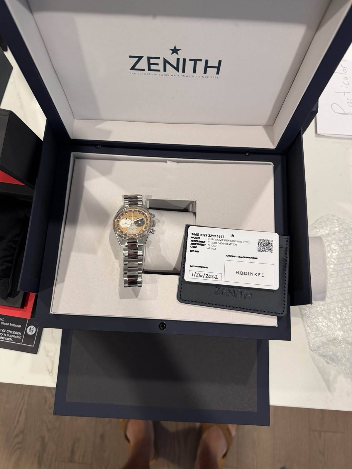 Zenith x Hodinkee Original EL Primero Chronomaster Salmon 03.3201.3600/18.M3200