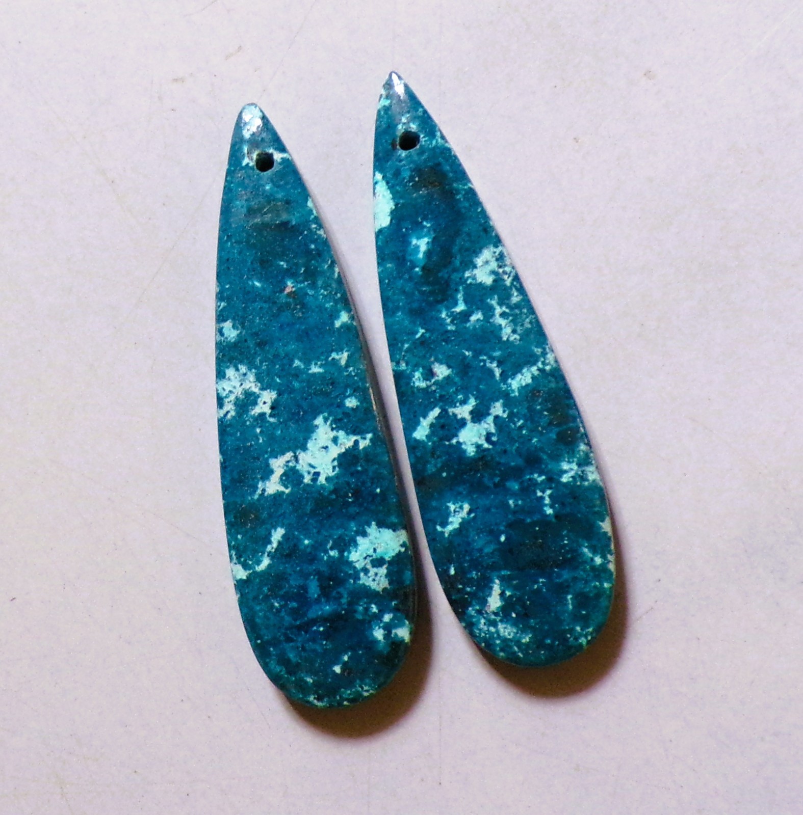 45.70 Cts Natural Shattuckite Drilled Cabochon Match Pair Gemstone 44X13MM 61