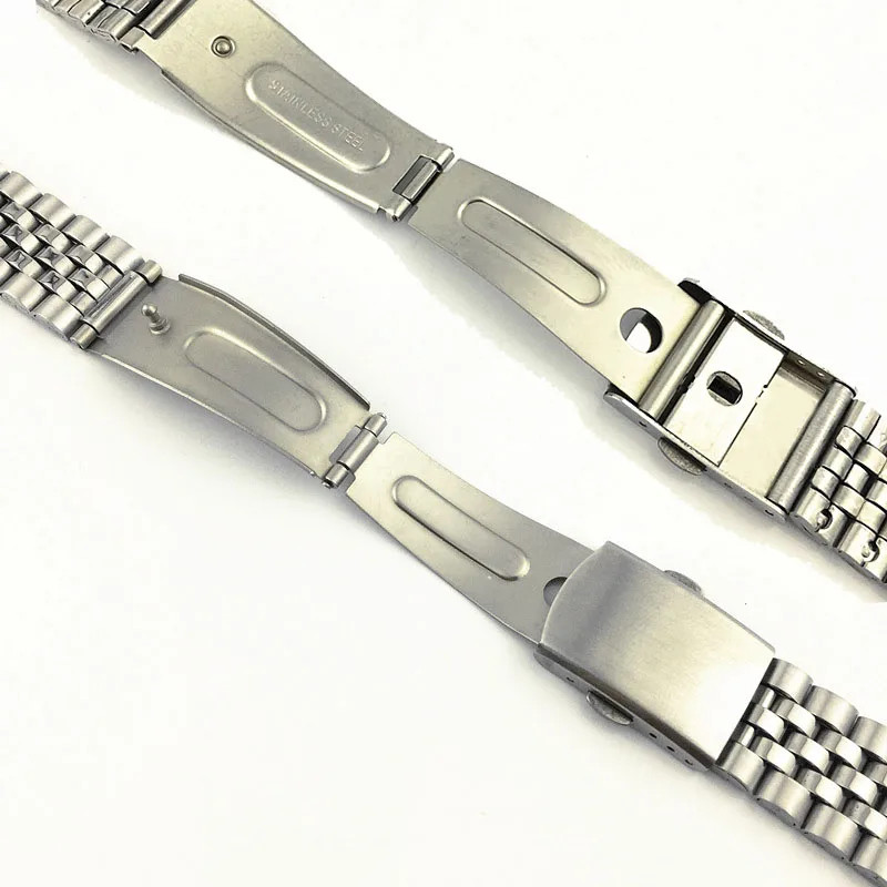 Double Deployant Piece Steel 5 Rows Watch Band 18mm 20mm 22mm Strap Belt & Tool