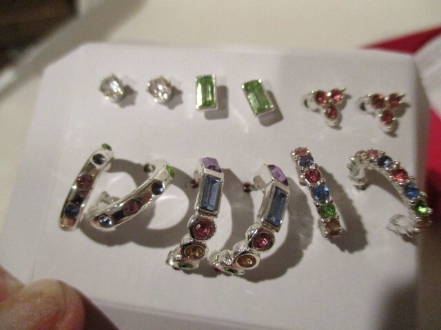 AVON Radiant Rainbow Earring Pack 6 pairs of Hoops & Studs 1/2″ D Multicolored