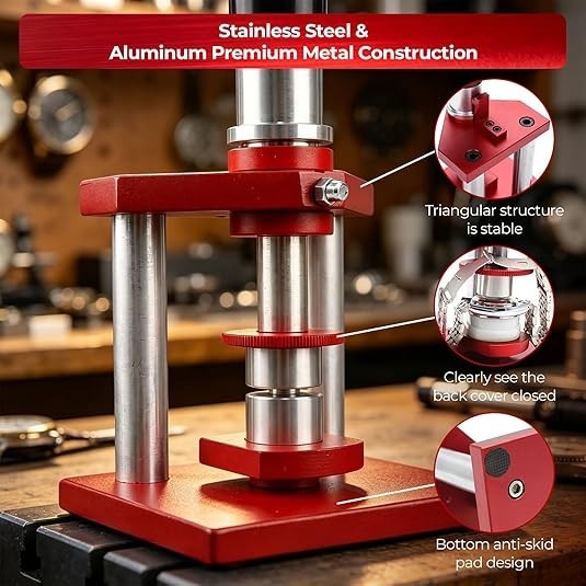 Watch Press Set,Watch Back Case Screw Type Precise Crystal Bezel 20Mm-45Mm Press