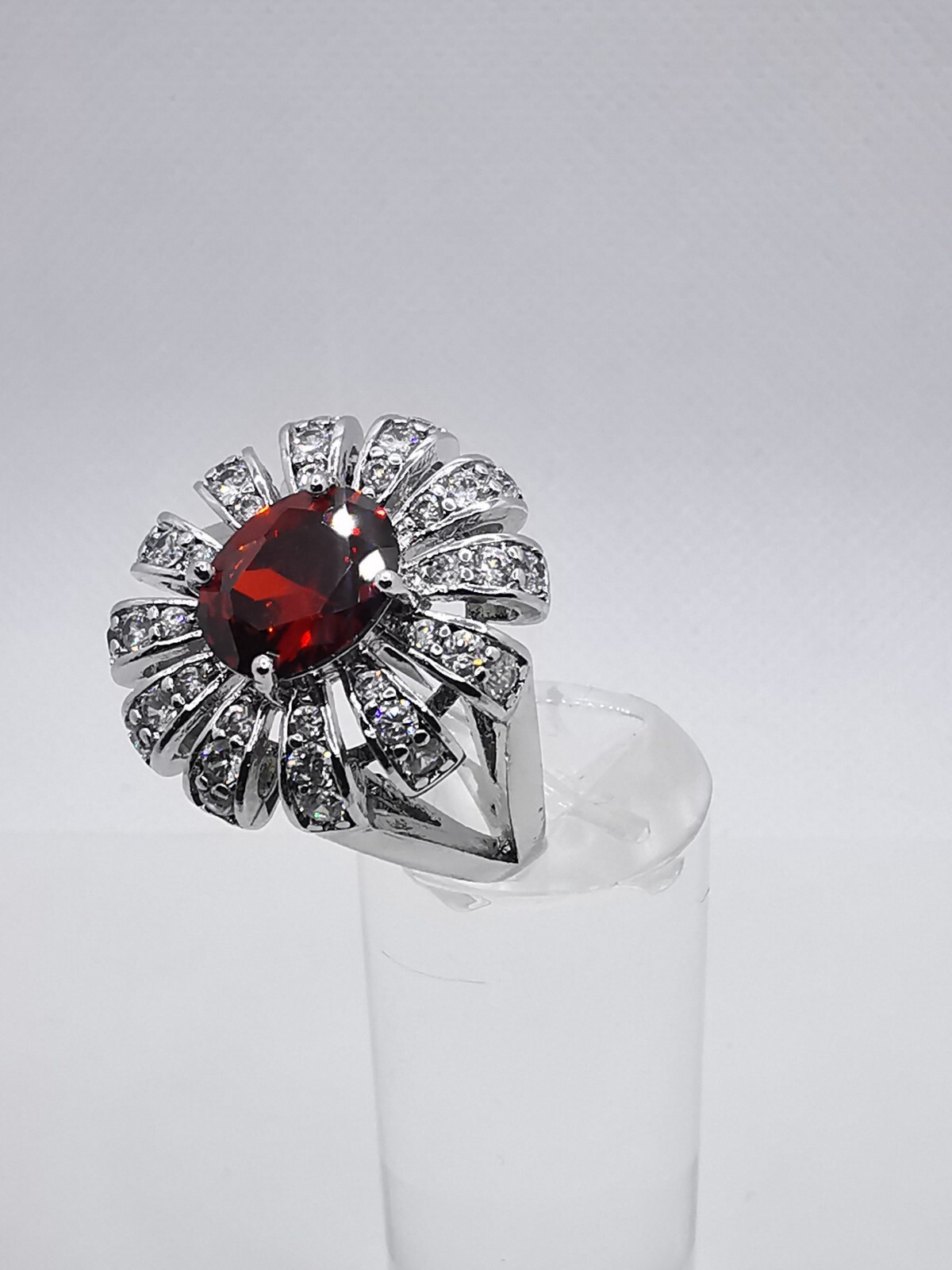 Ladies Ring Ruby Gemstone Sterling Silver Handmade, MINT!