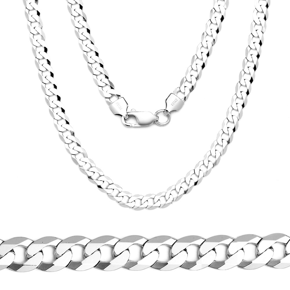 4.5mm Solid 925 Sterling Silver Cuban Curb Link Italy Italian Men Chain Necklace