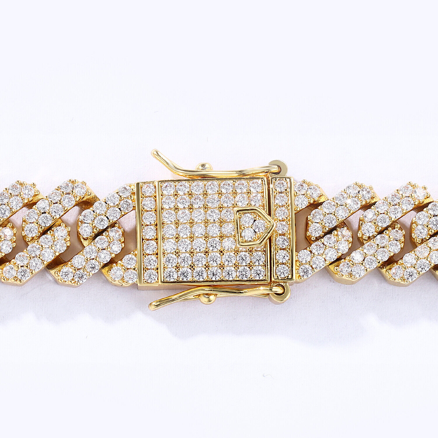 Men’s Heavy Iced CZ Out Miami Cuban Link Chain With Gold Plated Stainless Steel
