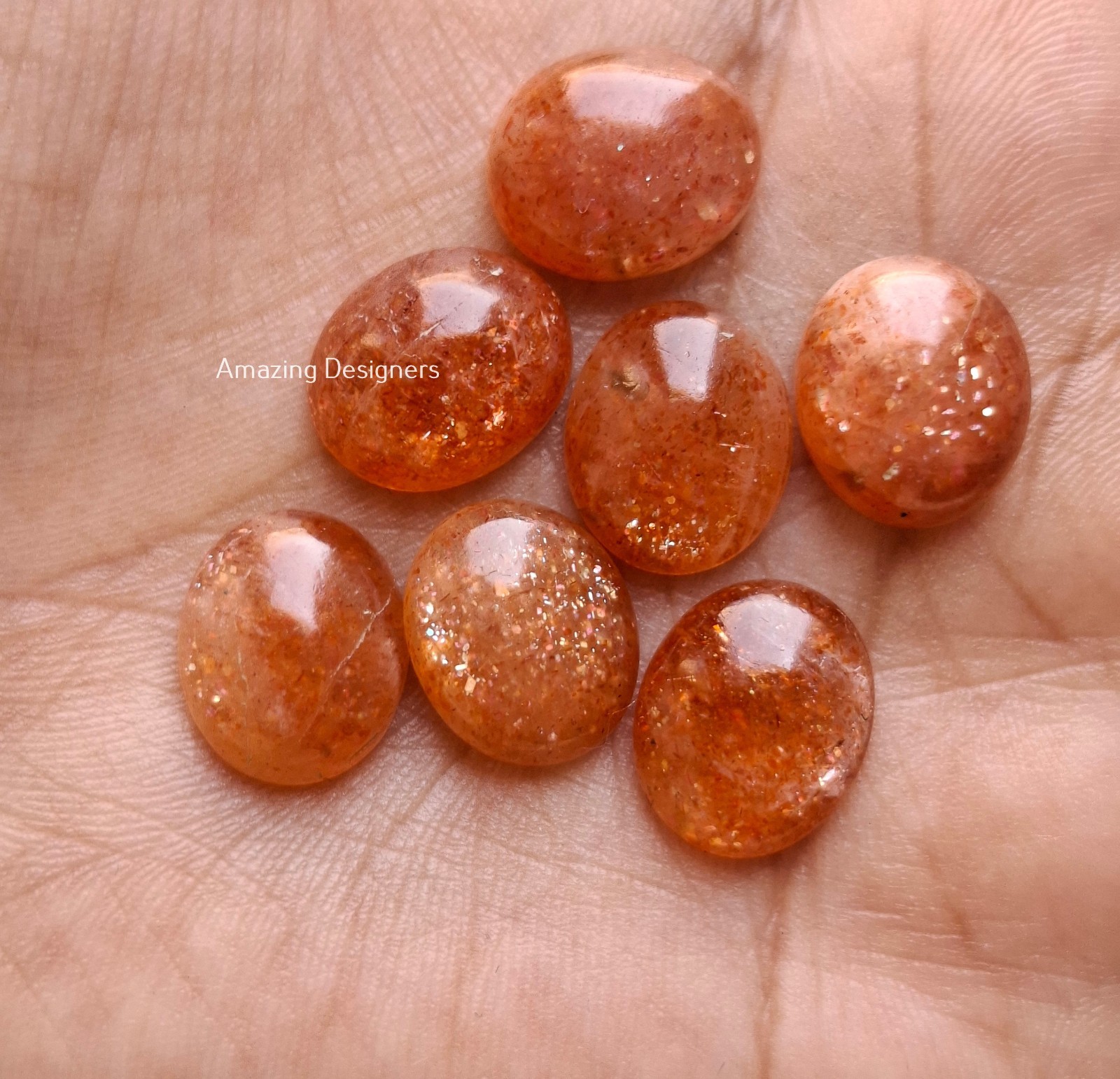 Natural Sunstone Oval Cabochon 5x7mm to 12x16mm Loose Gemstone