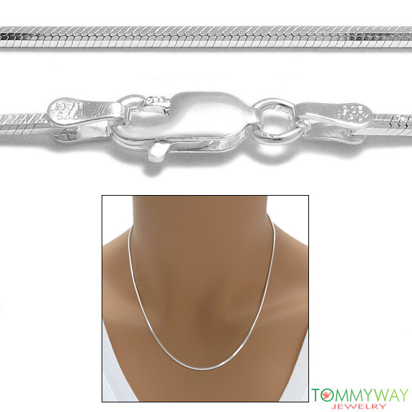 925 Sterling Silver Diamond Cut Snake Chain Necklace (Choose Width and Length)
