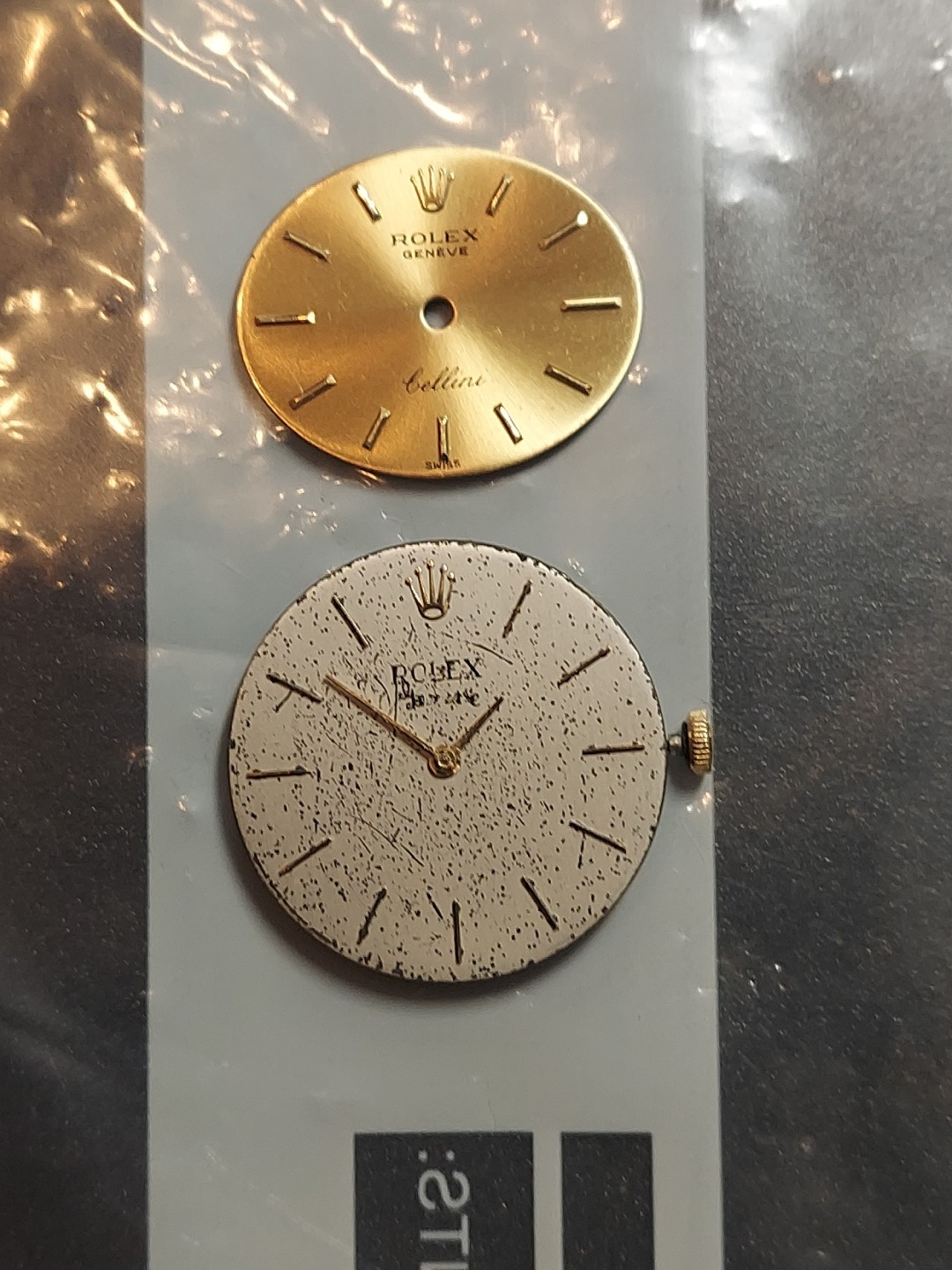 Rolex Cellini Cal 1600 Mens W.Movement 18 K Yellow Gold Dial Hands And Crown