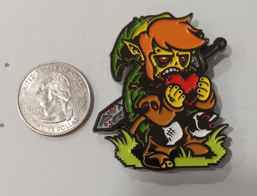 Legend Of ZELDA ZOMBIE LINK RARE Custom ENAMEL PIN HORROR FUN VIDEO GAME