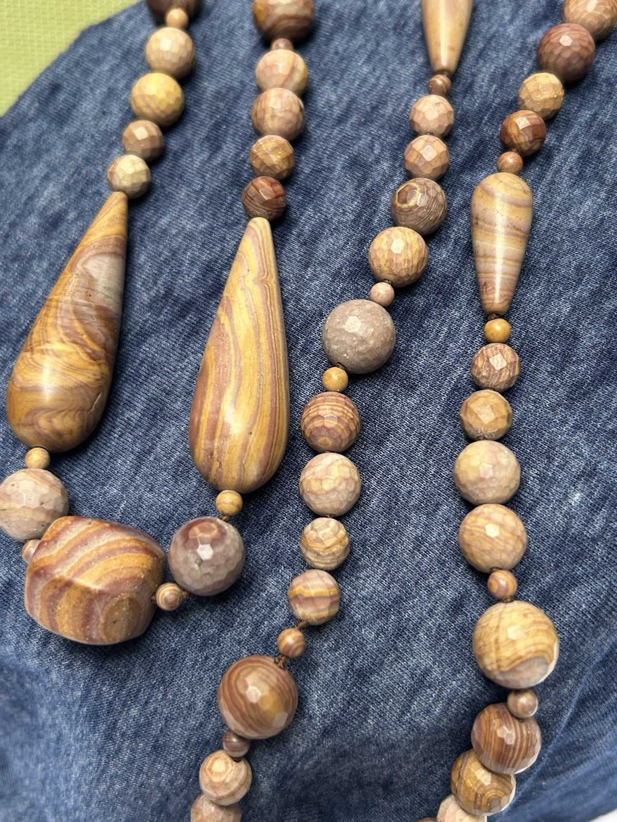 Vintage Jay King Mine Finds Mochazin Swirl Quartzite Neclace and Earring set