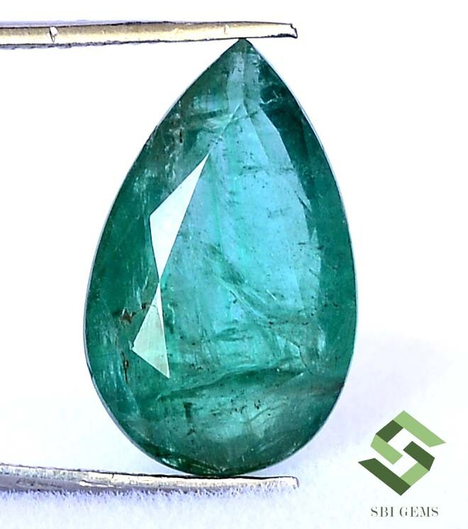15.50×9.50 mm Certified Natural Emerald Pear Cut 5.37 CTS Untreated Loose Gems