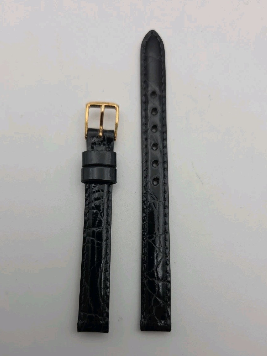 Genuine Seiko Black watch leather band strap 10mm NOS – B27