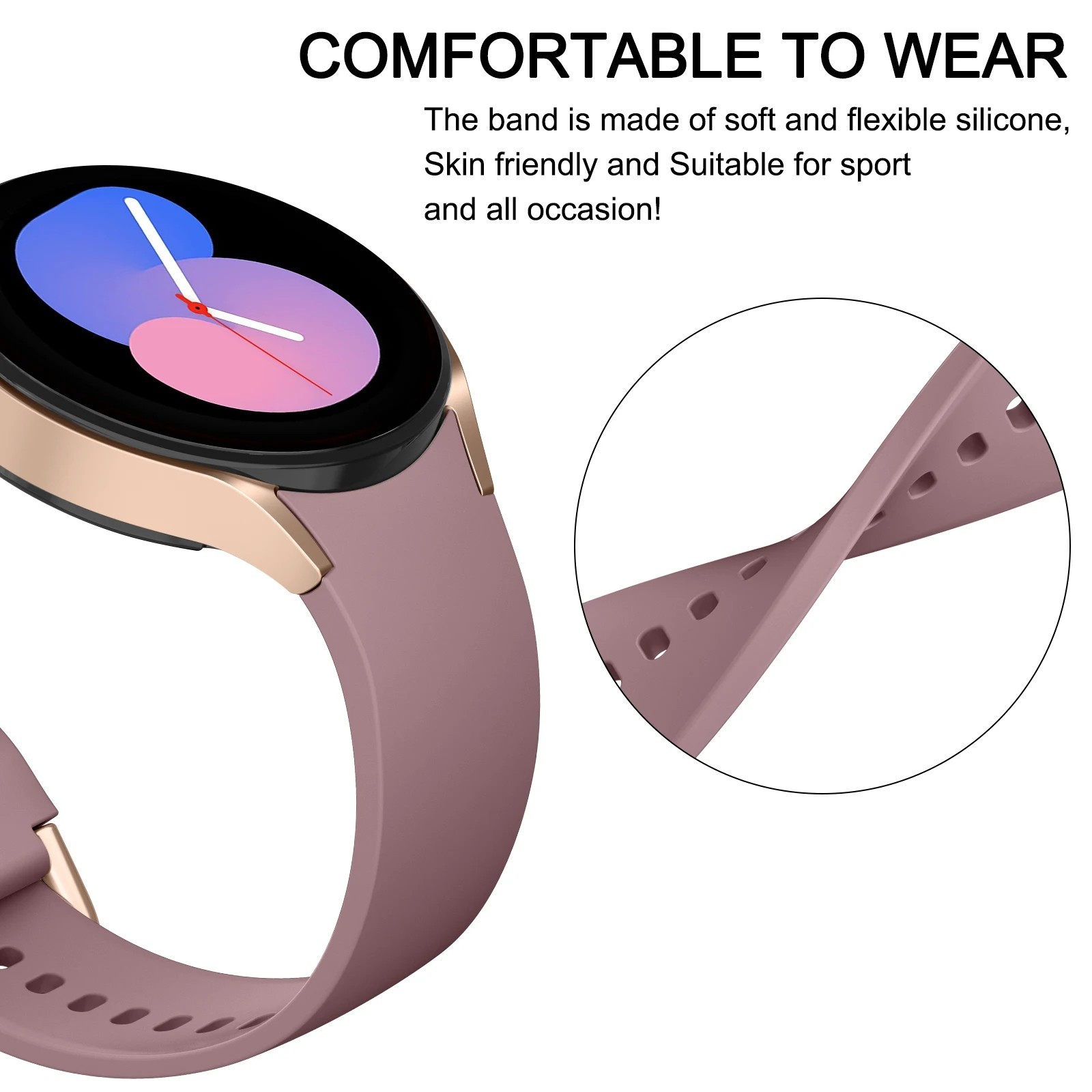 For Samsung Galaxy Watch Silicone Band 4 5 6 7 40/44/45mm Classic 42/43/46/47mm