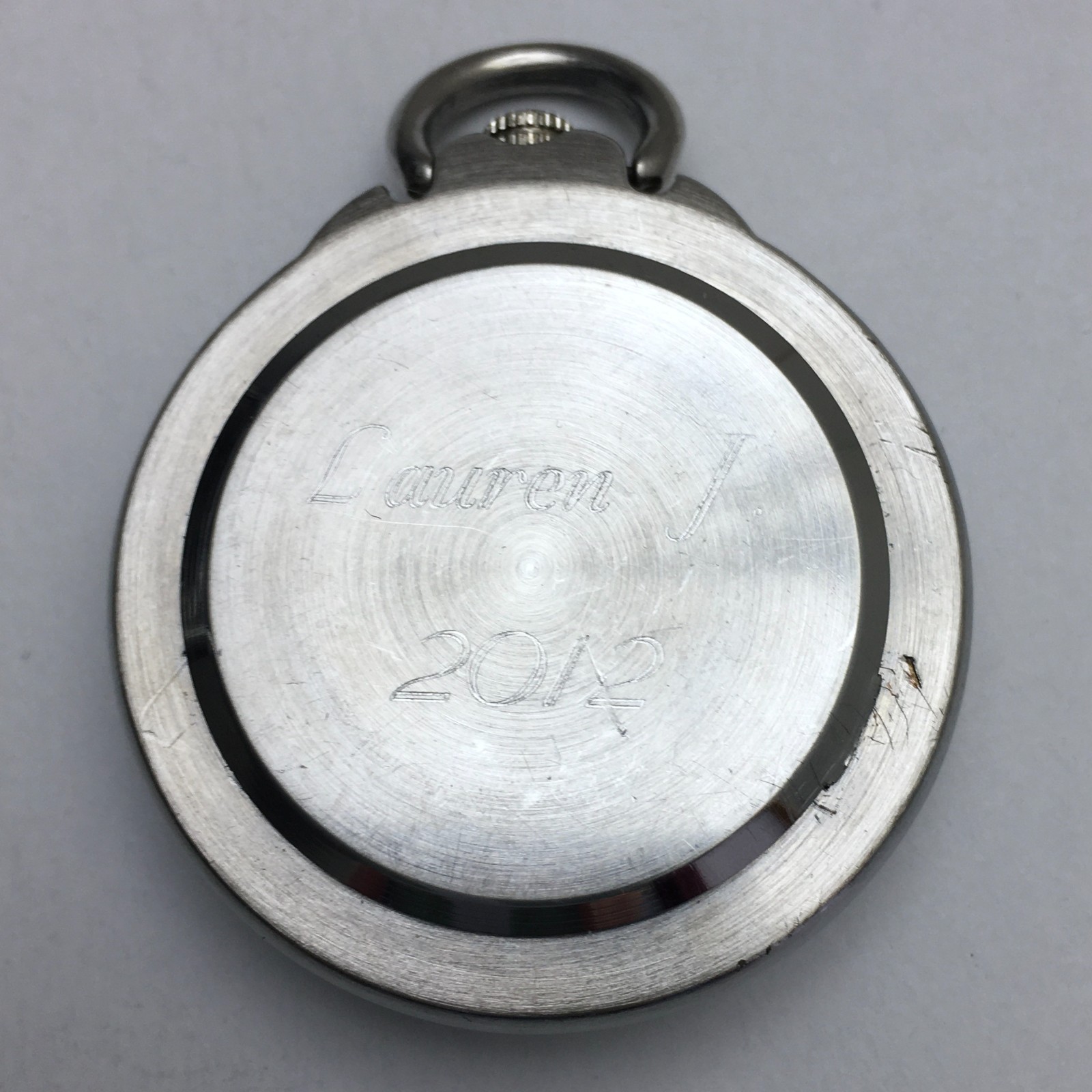 Colibri Quartz Pocket Watch Silver Tone Small Size Open Face Tested See Video