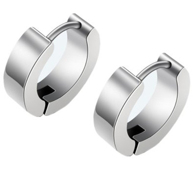 2PCS Stainless Steel Hoop Earrings for Men Women Small Huggie Hoop Ear Piercings