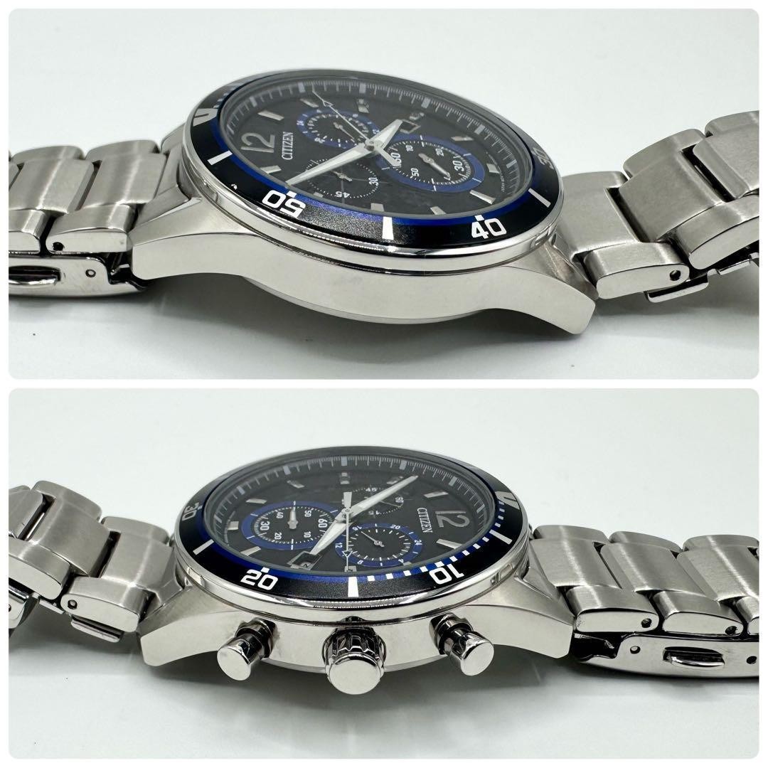 CITIZEN H500-SO61083 Eco-Drive Chronograph with Check Dial and Date Used Japan