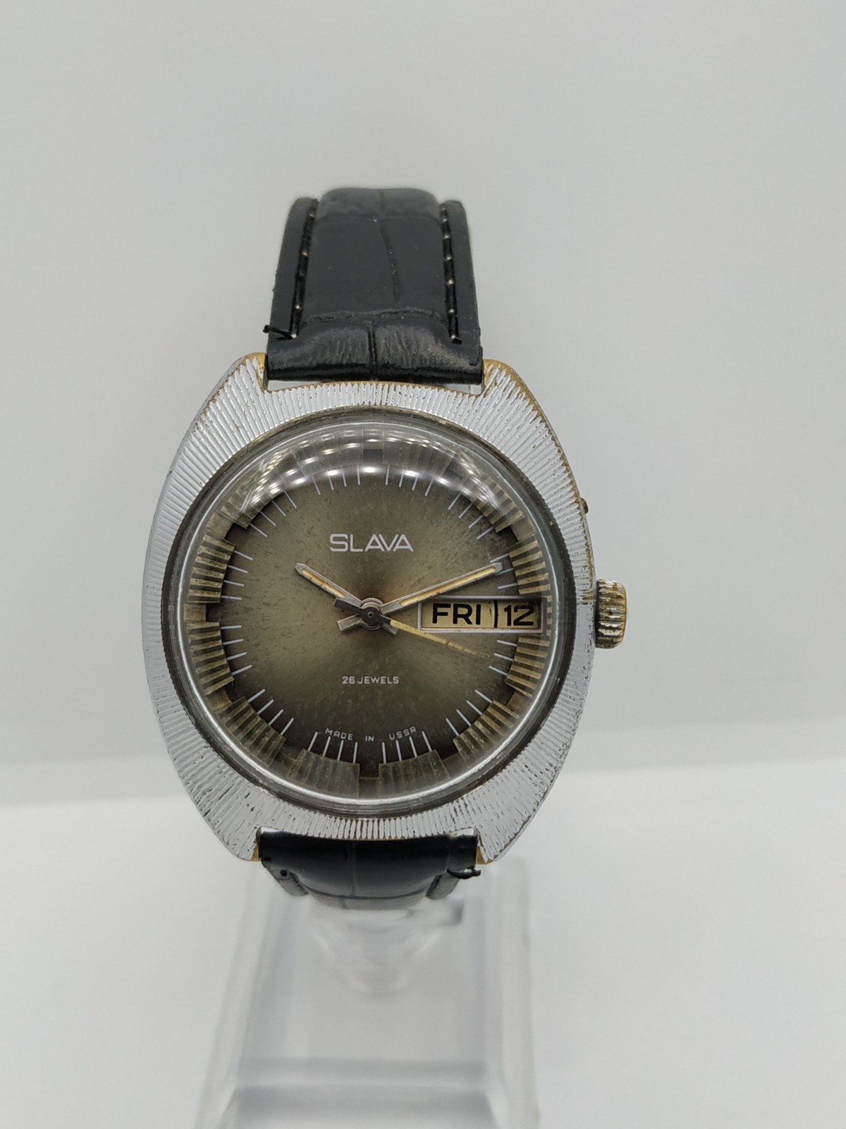 Men’s Dress Vintage Watch SLAVA Retro USSR Mechanical SERVICED Soviet Union ☭
