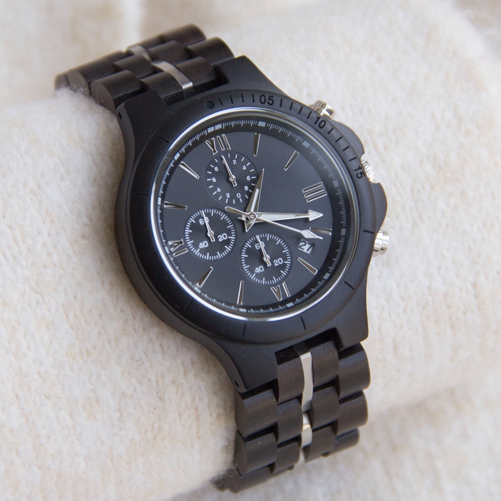 Men’s Wood Watch Handmade Chronograph Wooden Watch Gift to Men