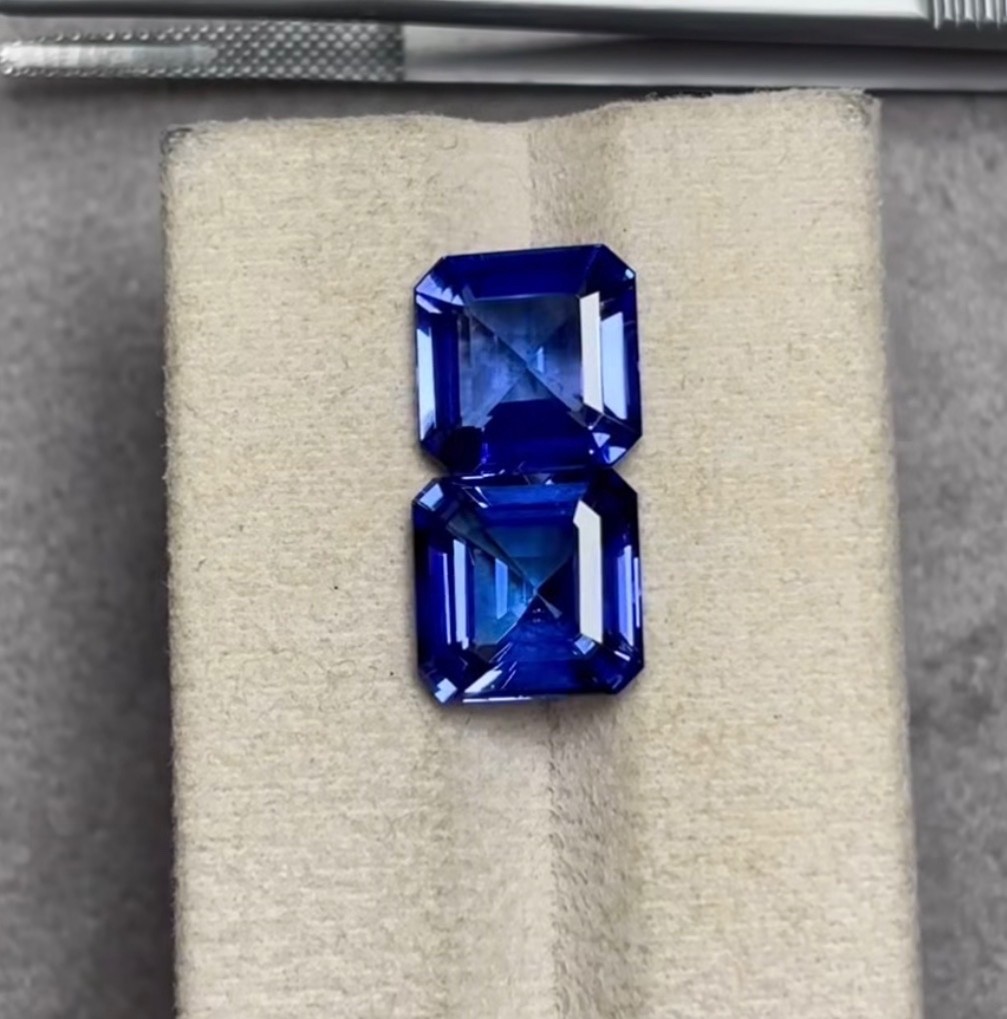 6mm natural top quality AAA+ Tanzanite square pair loose gemstone