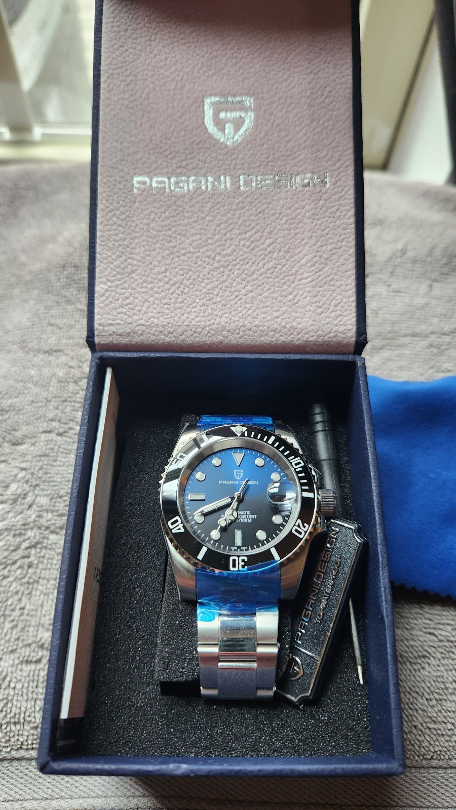 PAGANI DESIGN PD-1661 Blue/Black 40mm Automatic Watch James Cameron NEW