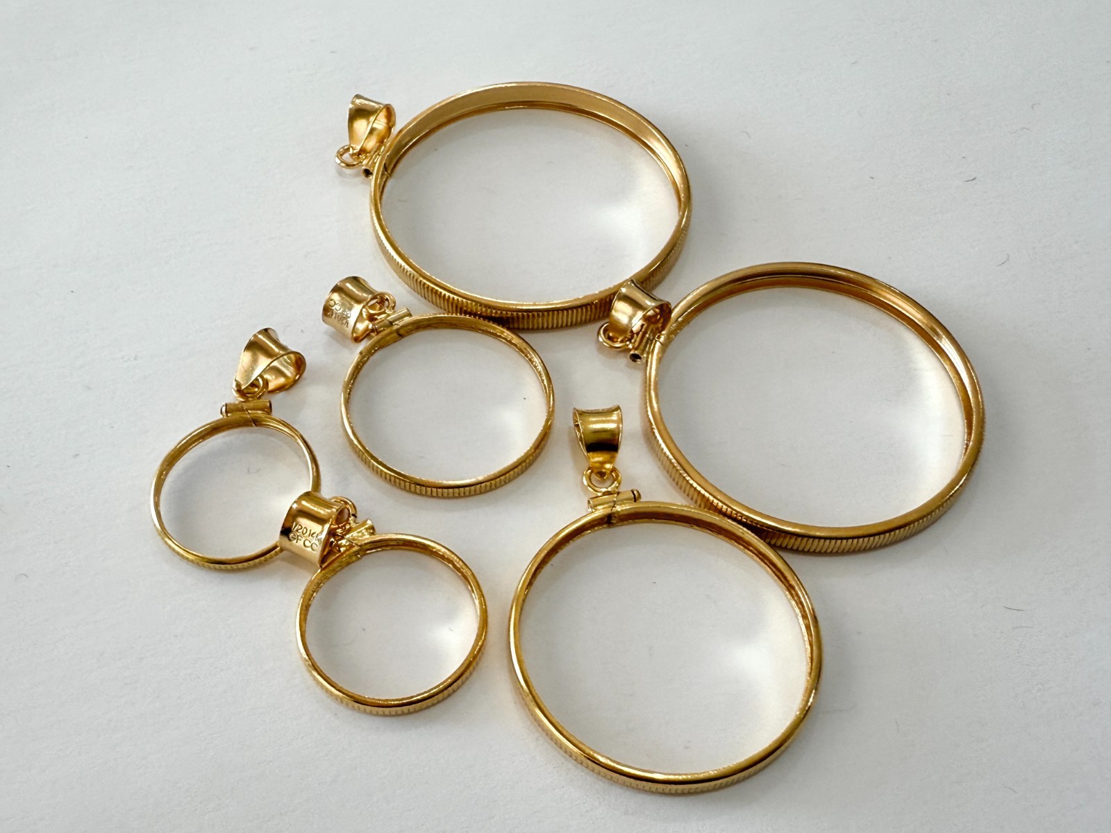 Authentic 14k Gold Filled Screw Top Bezel with Coin Edge 6 Sizes